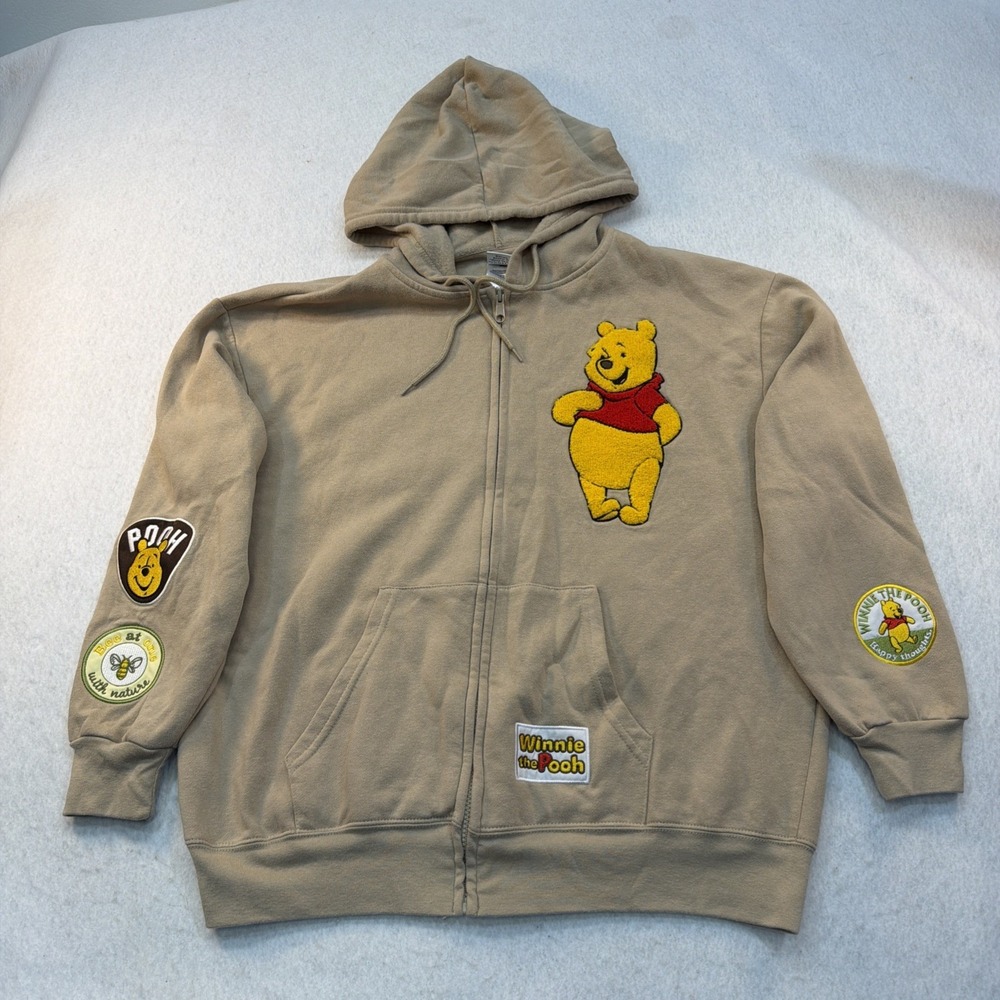 Disney‎ Winnie the Pooh Women's Full Zip Brushed Fleece Hoodie - Size XL EUC